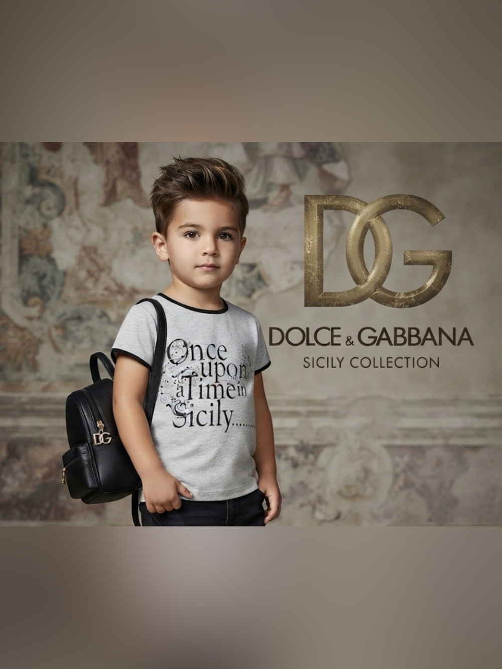 Authentic Dolce & Gabbana luxury designer Signature fitted tee shirt sz 3